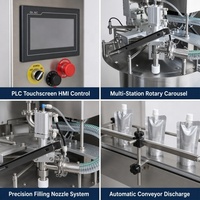 Machine de remplissage et de bouchage multifonctionnelle pour sachets souples de savon liquide et de lavage des mains, en acier inoxydable 304, certifiée CE, pour sachets à bec verseur et sachets stand-up, pour remplissage industriel