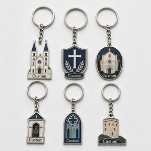 Porte-clés Souvenir Personnalisés en Métal avec Emblèmes de Monastères et d'Abayas, Croix et Tours – Vente en Gros - Product Image 1