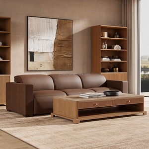 FERLY Genuine <strong>Leather</strong> Tufted Convertible <strong>3</strong> <strong>Piece</strong> <strong>Sofa</strong> Recliner Sectional <strong>Set</strong> with Chaise for Living Room - Product Image 1