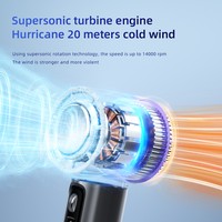 Nouveau ventilateur turbo sans pales, portable, rechargeable, manuel, avec affichage personnalisé, batterie USB, 100 vitesses