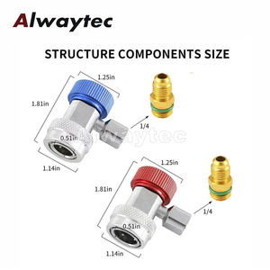 समायोज्य <span class=keywords><strong>r134a</strong></span> फिटिंग एच/एल त्वरित कूपलर एडाप्टर एसी कार एयर फ्रीन कंडीशनर प्रशीतन कई गेज नली कनेक्टर - Product Image 6