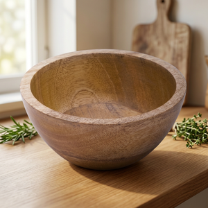 Saladiers artisanaux en bois de manguier écologiques vintage - Product Image 3