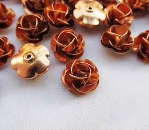 11mm Rose Decorative Flower Iron Plated Floral Finding in Copper Color
