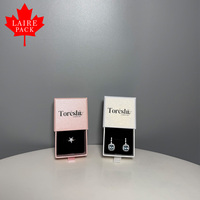 Boîte à anneaux miniature en carton personnalisée LAIRE, emballage de luxe pour bijoux avec logo, boîte de rangement