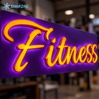 Lettres en relief LED 3D personnalisées sans bordure, éclairées par l'avant, en acrylique et acier inoxydable, signalétique publicitaire commerciale, montage mural, IP67