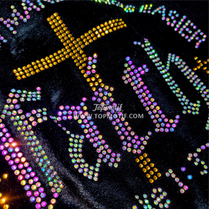 Đức tin nó không làm cho mọi thứ dễ dàng hơn nó làm cho họ có thể luke 1:37 jesus christian rhinestone truyền nhiệt cho áo sơ mi túi - Product Image 3