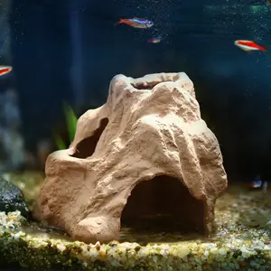 물고기 탱크 장식 바위 새우 Cichlid 거미 세라믹 스폰 돔 사육 숨어있는 동굴
