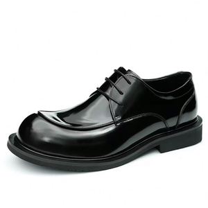 Chaussures Derby Classiques pour Hommes en Cuir de Vachette à Bout Rond pour Mariages et Costumes, Chaussures en Cuir Décontractées pour Hommes Chaussures pour hommes - Product Image 1
