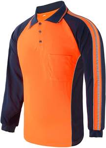 เสื้อโปโลสะท้อนแสงความปลอดภัยแบบกำหนดเอง ระดับ ANSI คลาส 2 แขนยาว เสื้อยืดทำงานก่อสร้างแบบ Hi-Vis สำหรับผู้ชาย - Product Image 3