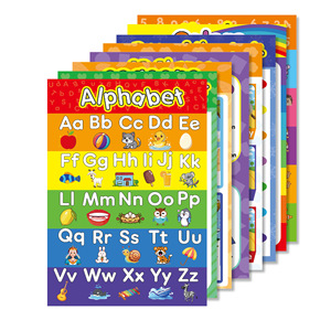 Nuovo Design 8 pz/set di <span class=keywords><strong>alfabeto</strong></span> della fattoria inglese precoce Poster di educazione per bambini Silent Wall Chart materiale di carta patinata - Product Image 1