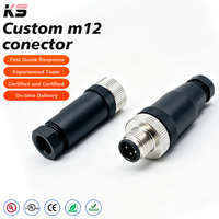 Conector Circular Impermeable IP67 M12 de 3, 4 y 5 Pines, Ensamblaje de Cable de Sensor Macho y Hembra