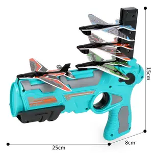 Newest Catapult Flying Glider Plane Model Outdoor Toys Ejection Foam Airplane Launcher Gun Toy For Kids Sports Playing Toy