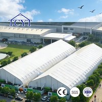 Tente de réception robuste à toit arqué en aluminium et PVC, grande, résistante au vent, pour entrepôt industriel, avion, extérieur