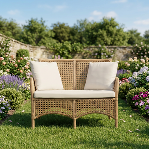 Hot Selling CORDELLA Two Seat Handmade Modern Wood <b>Rattan</b> <b>Sofa</b> Classic for Apartment Home Furniture - Product Image 3