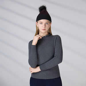 Gorro de Punto Personalizado con Logo, Gorro de Invierno Cálido para Niñas, Gorro de Calavera para Clima Frío, Gorro de Punto Negro con Pompón para Niños - Product Image 3