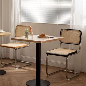 Nordic Rattan <b>Chair</b> Iron Household Wooden Armchair Armrest Vintage <b>Dining</b> <b>Chair</b> Internet Celebrity Ins Light Luxury - Product Image 2