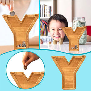 <span class=keywords><strong>Tirelire</strong></span> en bois personnalisée avec 26 lettres de l'alphabet, modèle 2022, pour ranger les pièces de monnaie, <span class=keywords><strong>tirelire</strong></span> en bois pour animaux - Product Image 2