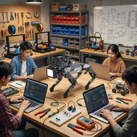 Robot Cuadrúpedo TEPKOBOT XGO-lite3, 15DOF, Kit Educativo STEM, Programación en Python, ROS, Raspberry Pi, IA