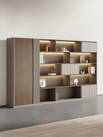 Meuble de rangement de bureau haut de gamme Yongxin, armoire à dossiers en bois écologique à émissions équivalentes à l'E0, avec bande LED, sur pied