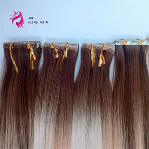 Nhà Máy Bán buôn 100% phần mở rộng tóc con người Băng vô hình thiên nhiên phần mở rộng tóc bím tóc phần mở rộng tóc cho người da trắng - Product Image 3