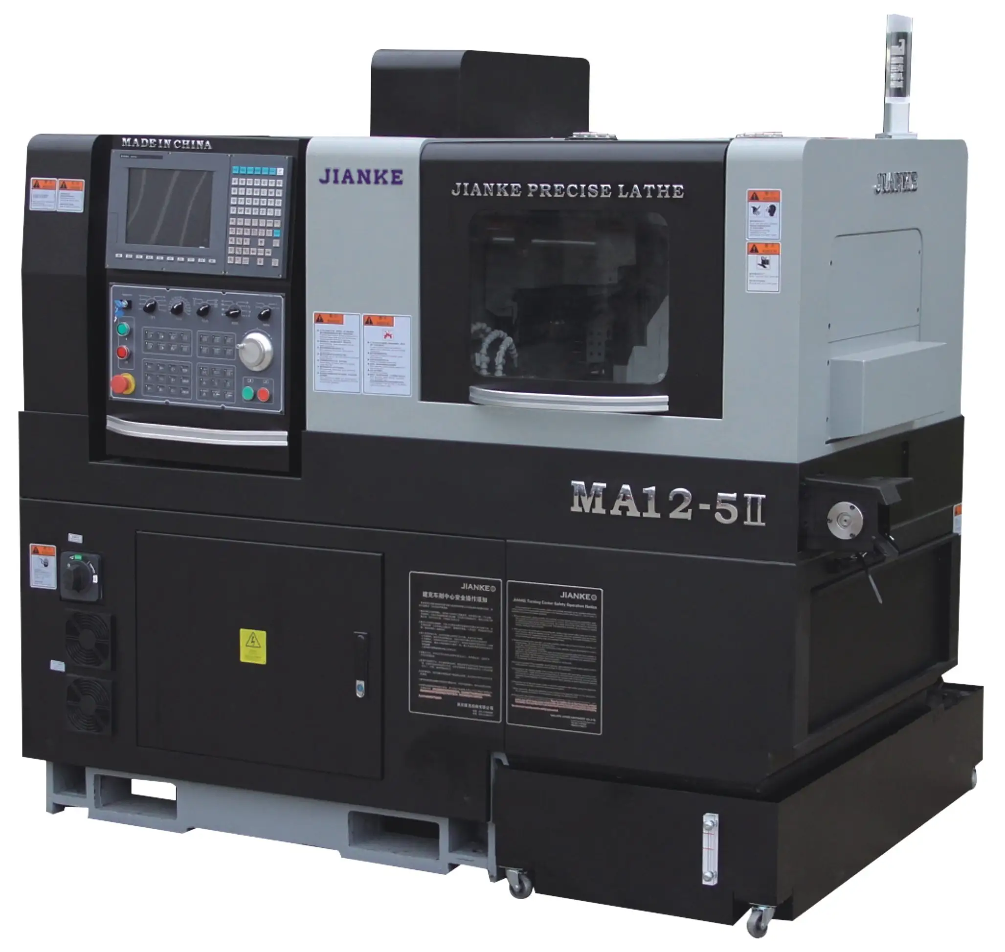 JIANKE MA125 5 Axis Double Spindle Swiss Type Cnc Lathe Machine With Bar Feeder Citizen Star Cnc Lathe