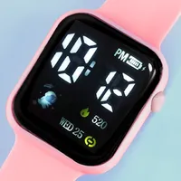 Ensemble de 6 pièces pour enfants, bijoux mignons et décontractés avec perles LED, bracelet, collier, boucles d'oreilles, bague, montre en silicone, ensemble LW01