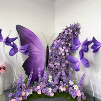 Nouvelle Arche de Fleurs Papillon Violette DKB Factory, Grande Murale de Papillons de Luxe, Toile de Fond Personnalisée avec Fleurs Artificielles