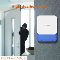 Sirène Intelligente Sans Fil WiFi Intérieure, Contrôle à Distance via l'Application Tuya, Alarme d'Alarme et de Déalarme pour Système de Sécurité Antivol pour Maison Intelligente