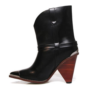 <span class=keywords><strong>2021</strong></span> Otoño/Invierno nuevo tacón ultraalto de goma de corte bajo punta estrecha <span class=keywords><strong>Chelsea</strong></span> botas de montar Zip Iron-Toe botines de gran tamaño - Product Image 6