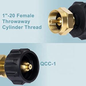 Adaptateur de recharge de <span class=keywords><strong>Propane</strong></span>, <span class=keywords><strong>coupleur</strong></span> de réservoir de cylindre de <span class=keywords><strong>gaz</strong></span> LP de 1 LB, universel pour réservoir de <span class=keywords><strong>Propane</strong></span> QCC1/type-1 et réservoir de 1 livre Disp jetable - Product Image 2