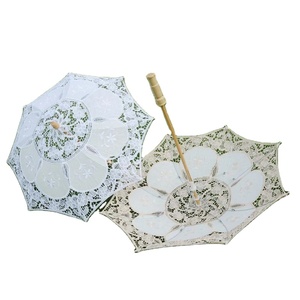 Parapluies de mariée vintage en dentelle blanche pour demoiselles d'honneur, parapluie photo, accessoires de décoration pour fête du thé, pour mariage, Sombrillas De Encaje - Product Image 1