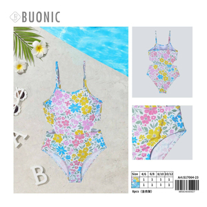 Costume da bagno floreale a due pezzi da donna Buonic, bikini a vita alta con allacciatura all'americana, taglie 4/6, 6/8, 8/10, 10/12, per l'estate e la spiaggia - Product Image 2