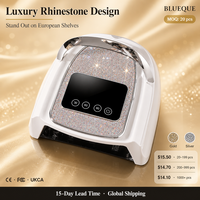 Lampe UV portable sans fil pour ongles avec décoration de luxe en strass