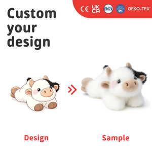 Jouets en peluche personnalisés en polyester, vache des Highlands, animaux en peluche rembourrés de coton PP, doux, pour enfants, fabricant OEM ODM - Product Image 2