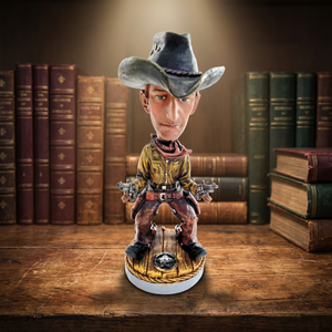 Figura Decorativa de Vaquero de Resina Personalizada, Fabricante OEM, Figura Clásica de <span class=keywords><strong>Duelo</strong></span> del Oeste en Poliresina para Decoración del Hogar - Product Image 1