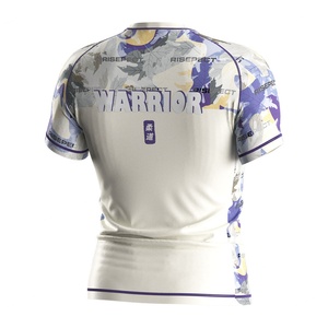 Ropa Deportiva de Jiu-Jitsu Americana, Camisetas y Pantalones de Compresión para Hombre, Uniforme de BJJ, Camiseta Deportiva de Manga Corta Blanca de Poliéster para Hombre - Product Image 4