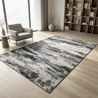 Tapis moderne en fausse fourrure de cachemire vintage imprimé 3D à effet éclaboussures d'encre, épais et lavable, pour salon, canapé, table basse, chevet