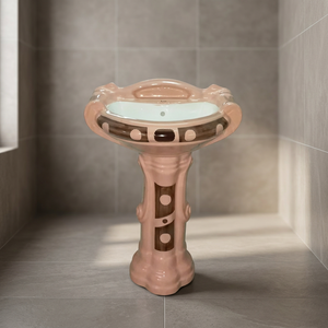 Modern Luxury Ceramic Wash <b>Basin</b> Pedestal Set Wall Mounted Bathroom Sink with Full Pedestal Lavabo - Product Image 4