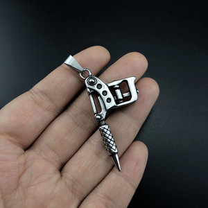 Accesorios para máquina de tatuajes, colgante de llave retro de hip-hop para hombre, collar punk de acero inoxidable y titanio, novedad de 2021 - Product Image 4