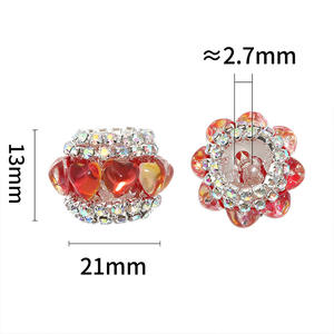 Industrie lourde amour eau avec grand trou bricolage perle roue perle plate accessoires décoratifs créatifs perles en vrac - Product Image 3