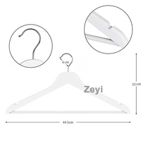 Cintres à vêtements en bois blanc écologiques, robustes, durables, antidérapants, à un seul niveau, avec logo personnalisé, pour salon