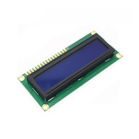 Modul LCD Monokrom 1602 STN Grosir Pabrik Kustom, Layar Karakter 16x2, Latar Belakang Biru, Lampu Latar LED 300cd/m