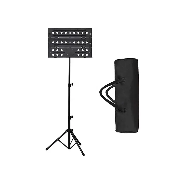 Sheet Music Stand Portable Folding Music Holder Performance Carring Bag,Black
