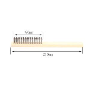 <span class=keywords><strong>Brosse</strong></span> en fil d'acier à long manche en bois naturel nettoyant la <span class=keywords><strong>brosse</strong></span> métallique de surface métallique avec l'élimination de la rouille - Product Image 2