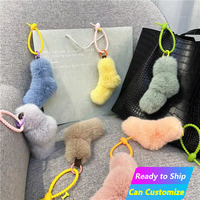 Porte-clés en peluche coloré, mignon, anti-stress, avec nœud torsadé, décoration de sac en peluche, vente en gros et personnalisation disponibles