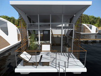 Bâtiment aquatique flottant d'hôtel de luxe, maison préfabriquée, bateau flottant, maisons, bateau, minuscule, maison, conteneur, maisons modulaires, mobiles