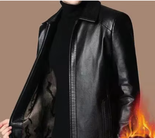 black 8802 model black lapel with fleece lining