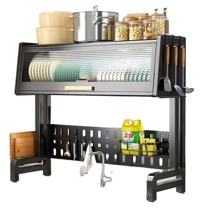 Égouttoir à vaisselle à 2 niveaux, anti-poussière, pour porte <span class=keywords><strong>de</strong></span> placard, grand rangement, cuisine, organisateur rétractable, dimension 1 mm - Product Image 1