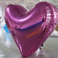Ballon miroir gonflable en forme de cœur Zhenmei, boules brillantes réfléchissantes, décoration de scène publicitaire, certifié CE, étanche