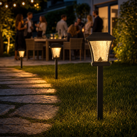 Lampes solaires LED d'extérieur pour allées, 14 lumens, 3000K, blanc chaud, avec abat-jour en verre ondulé